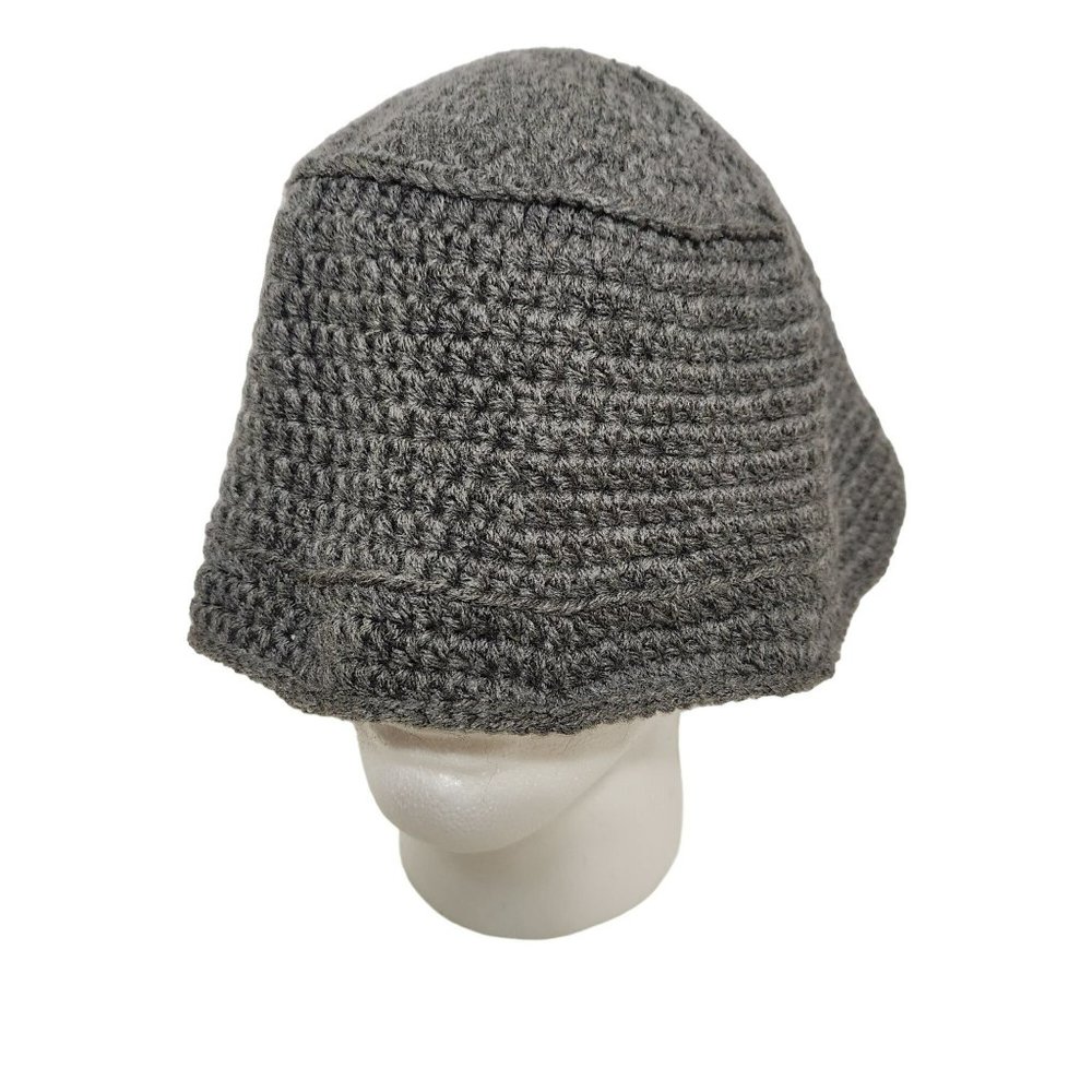 Bucket Hat grey handknit